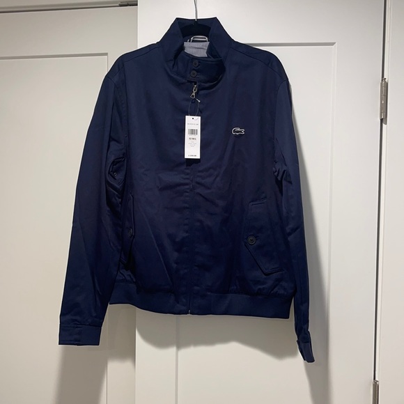 Zip Cotton Twill Jacket Navy 